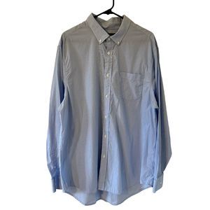 Five Four Blue Pinstripe Button Down Long Sleeve Dress Shirt Men Size 2X